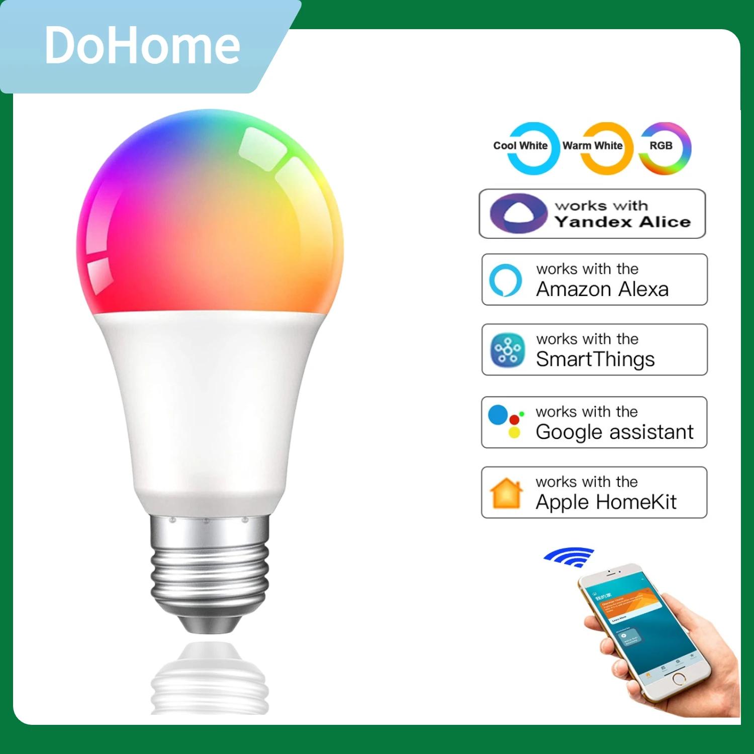 HomeKit-  LED  9W E27 WiFi Ʈ Ÿ̸  RGB + CW + WW ÷ , 110V 220V Alexa Google Apple Siri ȣȯ
